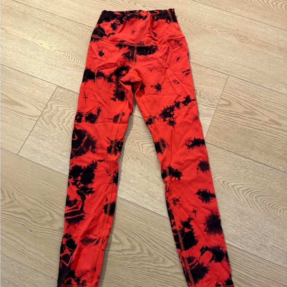 lululemon athletica Red and Black Tie-Dye Leggings